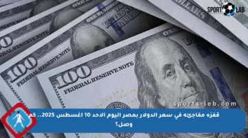 قفزة مفاجئة في سعر الدولار بمصر اليوم الأحد 10 أغسطس 2025.. كم وصل؟